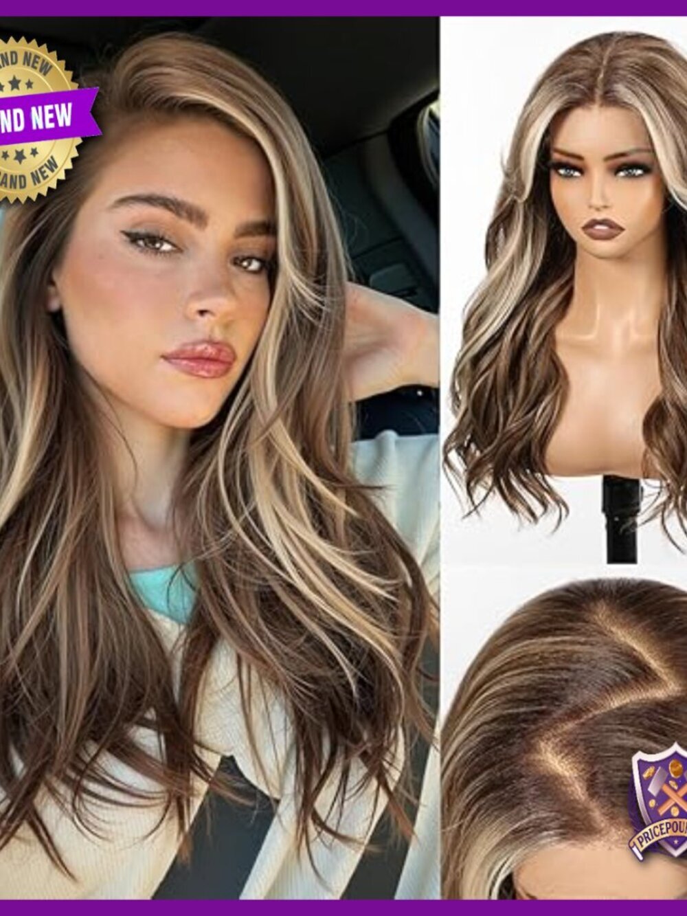13x6 HD Lace Front Synthetic Wig 22 Inch Long Wavy Layered Glueless Daily Wear